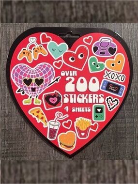 💞 New Heart-Shaped Sticker Book With Over 200 Stickers
